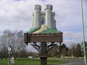Scrap Cars In Bungay Village Sign
